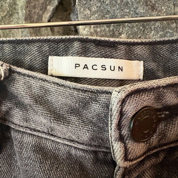 PACSUN GRAY RIPPED 90'S BOYFRIEND JEANS SZ 27 - Picture 3 of 5